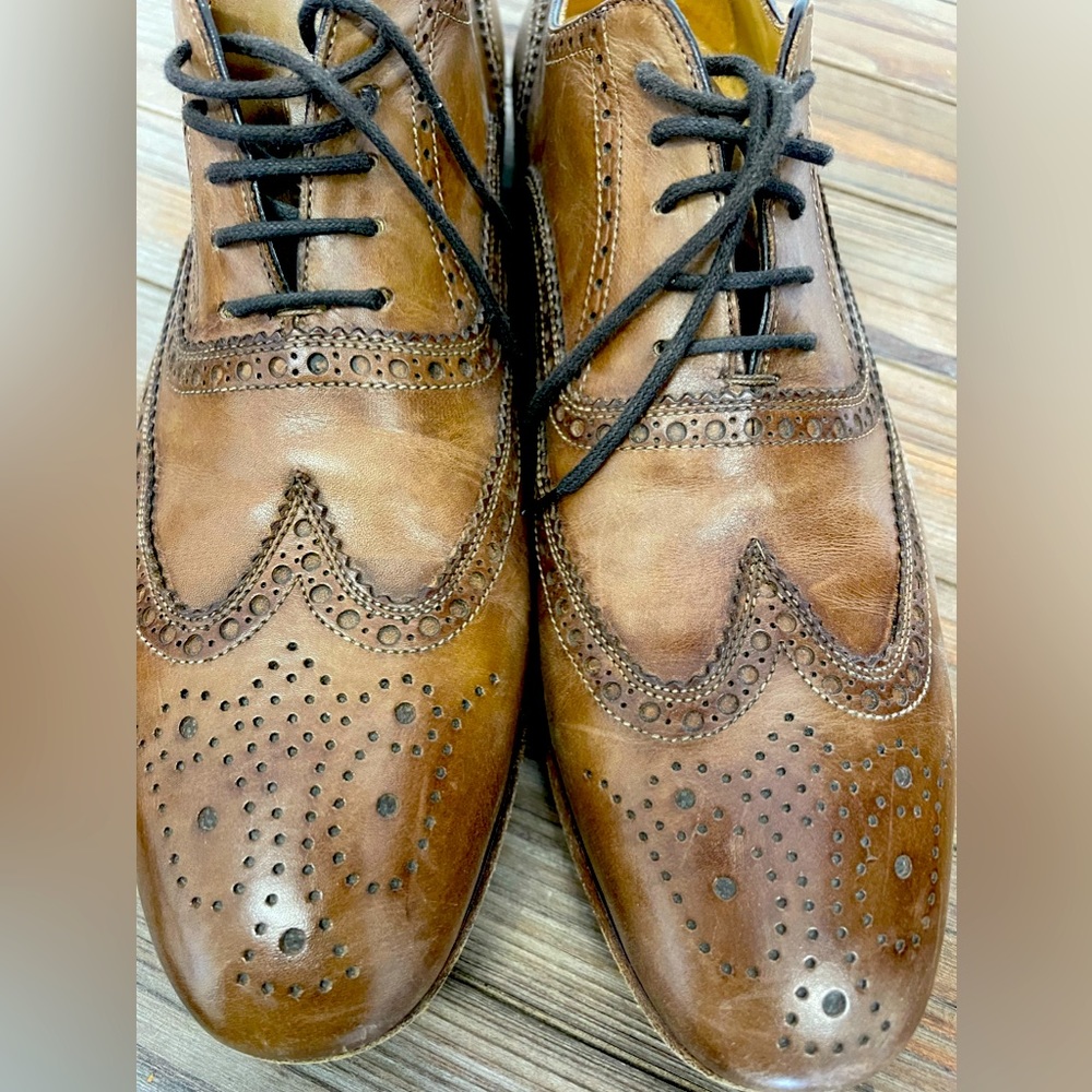 Made in Italy wing tip brown size 43 or 10 US